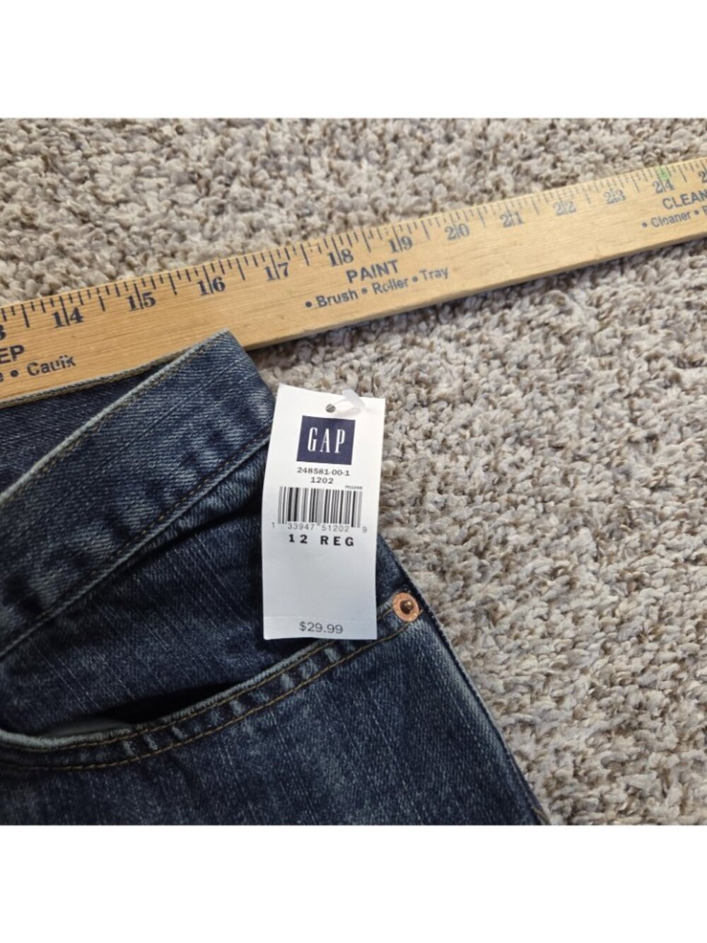 Gap Jeans Womens 12 Low Rise Flare Denim Dark Wash Tags - Picture 7 of 11